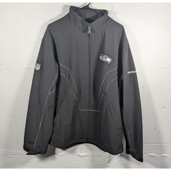 Seattle Seahawks‎ Reebok OnField Men's Full-Zip Heavy Jacket, Black Size XL - Picture 1 of 16